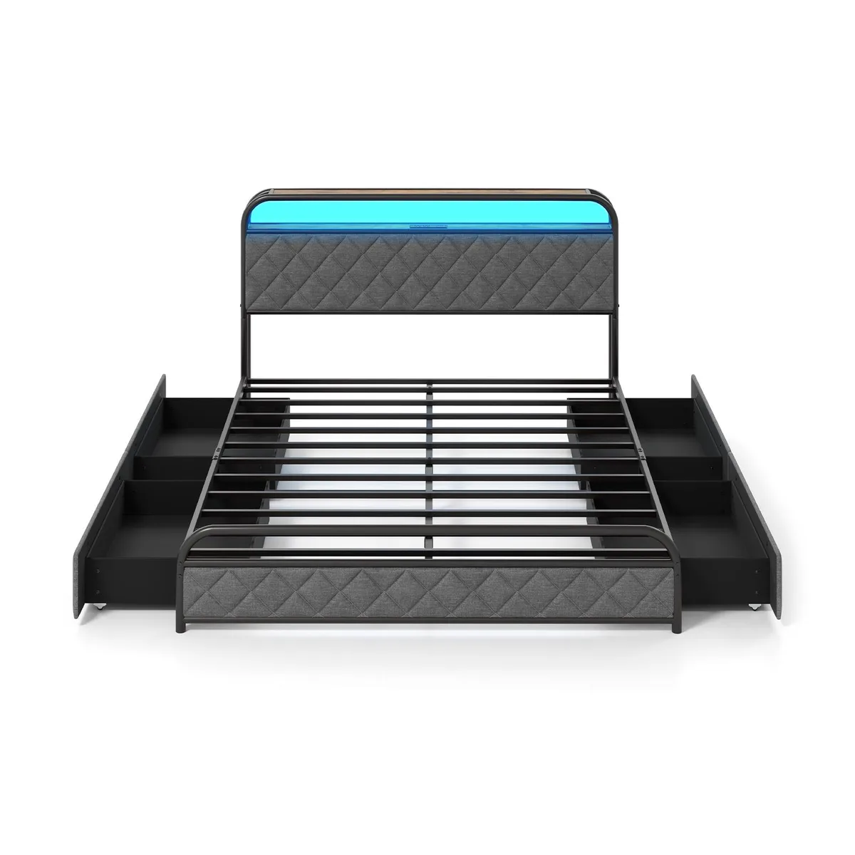 SlickBlue SlickBlue Queen Loft Bed Black LED Charging Drawers — product photo