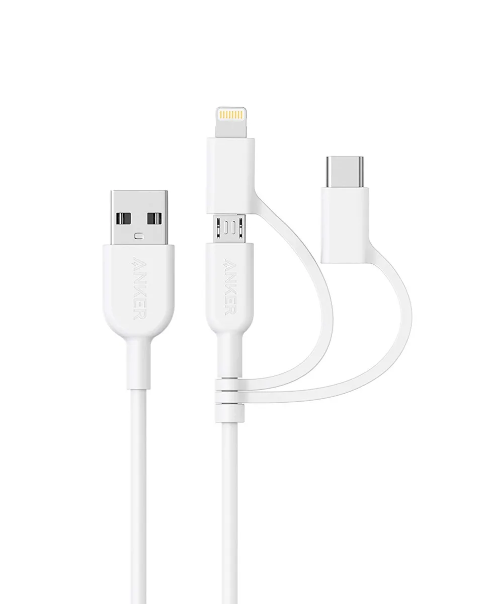 Anker Anker Powerline II 3-in-1 Cable 3 ft White — product photo