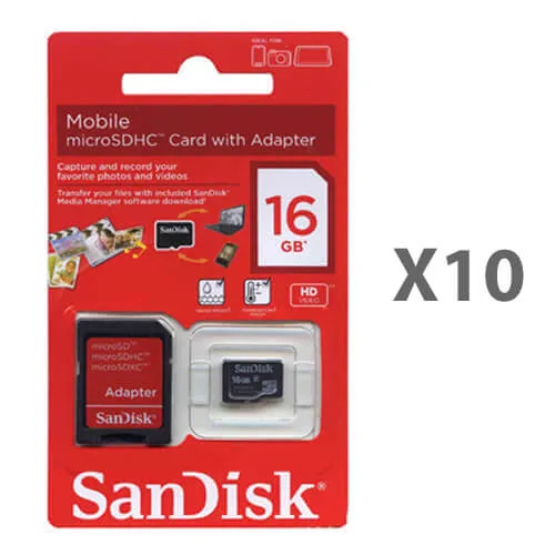 SanDisk SanDisk 16GB microSDHC Class 4 10 Pack — product photo