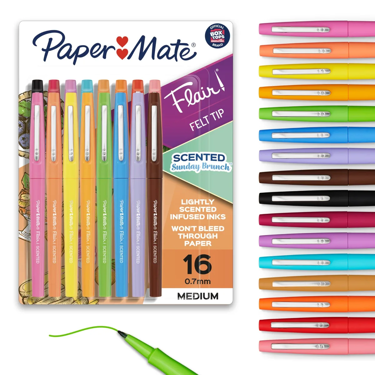  Paper Mate Flair Sunday Brunch Scented Felt Tip Pens 0.7mm 16 Count — product photo