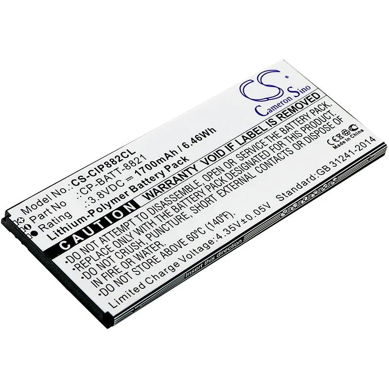 Rectangular replacement battery pack with label showing model 8821