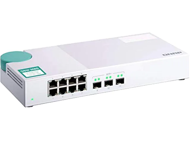 Qnap Qnap QSW-308S-US network switch 3×10G SFP+ 8×1G RJ45 — product photo