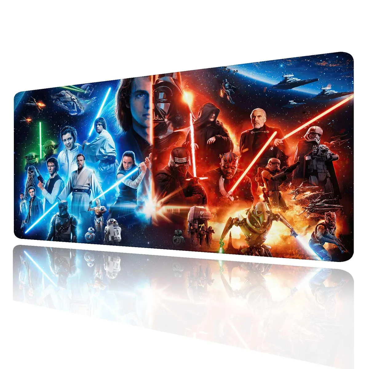 Rectangular cloth mouse pad with Pattern02 print, stitched edges, non-slip rubber base, 31.5 by 15.7 inches
