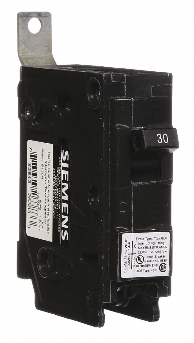 SIEMENS SIEMENS B130H Miniature Circuit Breaker 30A 1 Pole 120/240V AC — product photo