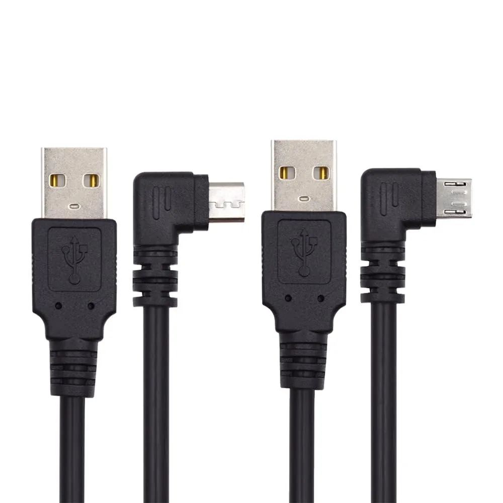 Fervit Fervit Right &amp; Left Angled 90 Degree Micro USB 5Pin to USB 2.0 Type-A Cable 20cm — product photo