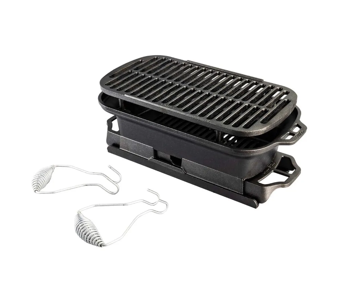 Lodge Sportsmans Pro Cast Iron Grill LSPROG 9.69 x 19.38 in — product photo