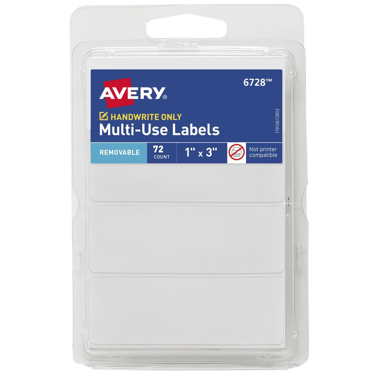 White rectangular label sheets with brushed finish, 72 blank stickers total