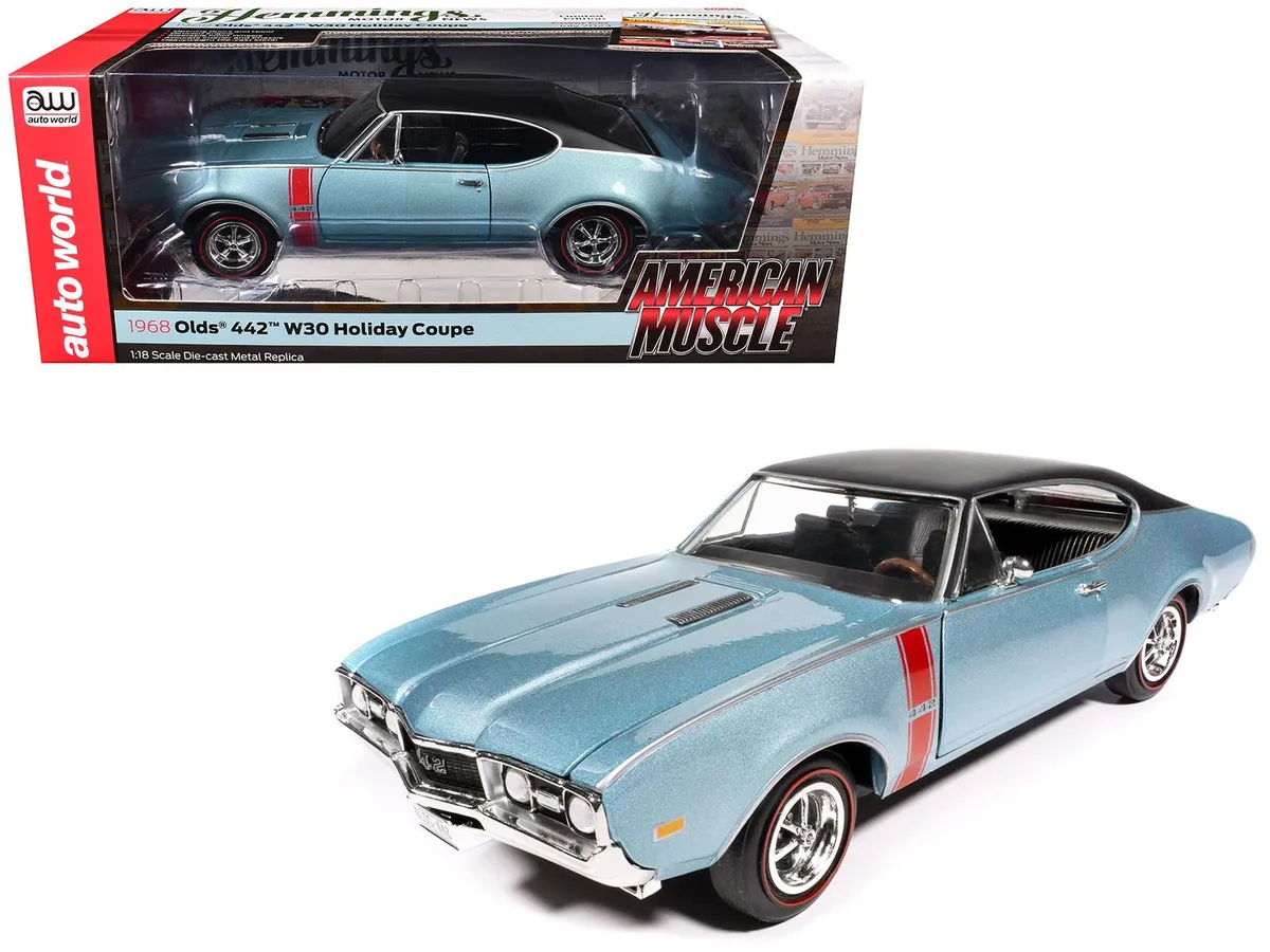 auto world Auto World AMM1350 1968 Oldsmobile 442 Holiday Coupe 1/18 Diecast — product photo