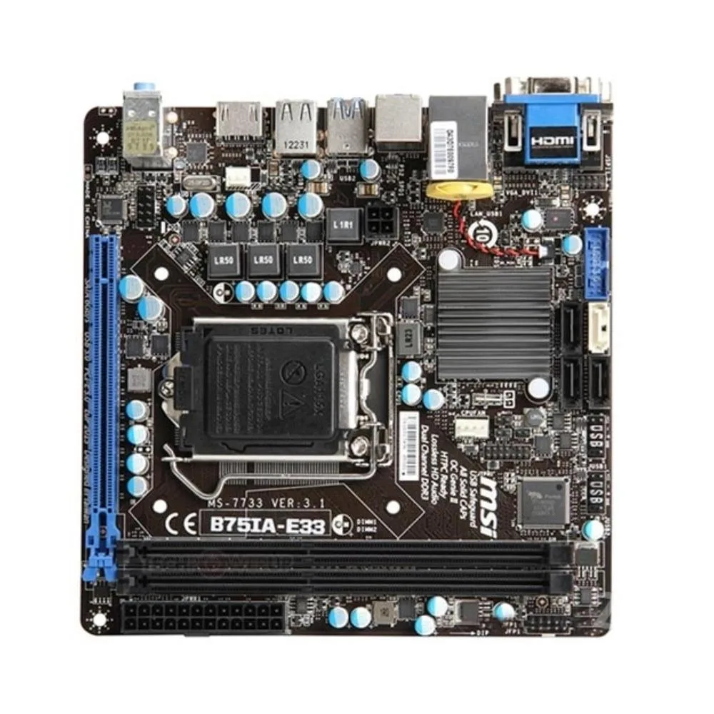 MSI MSI B75IA-E33 LGA 1155 Intel B75 motherboard 16GB DDR3 — product photo