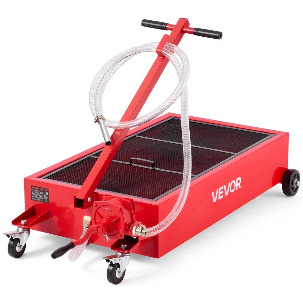 VEVOR VEVOR Low Profile Oil Drain Pan 20 Gallon Rolling with Manual Pump 7.2 ft Hose Red — product photo