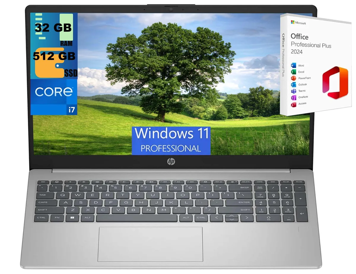 HP HP 15 Laptop i7-1355U 32GB 512GB 15.6" FHD Silver — product photo