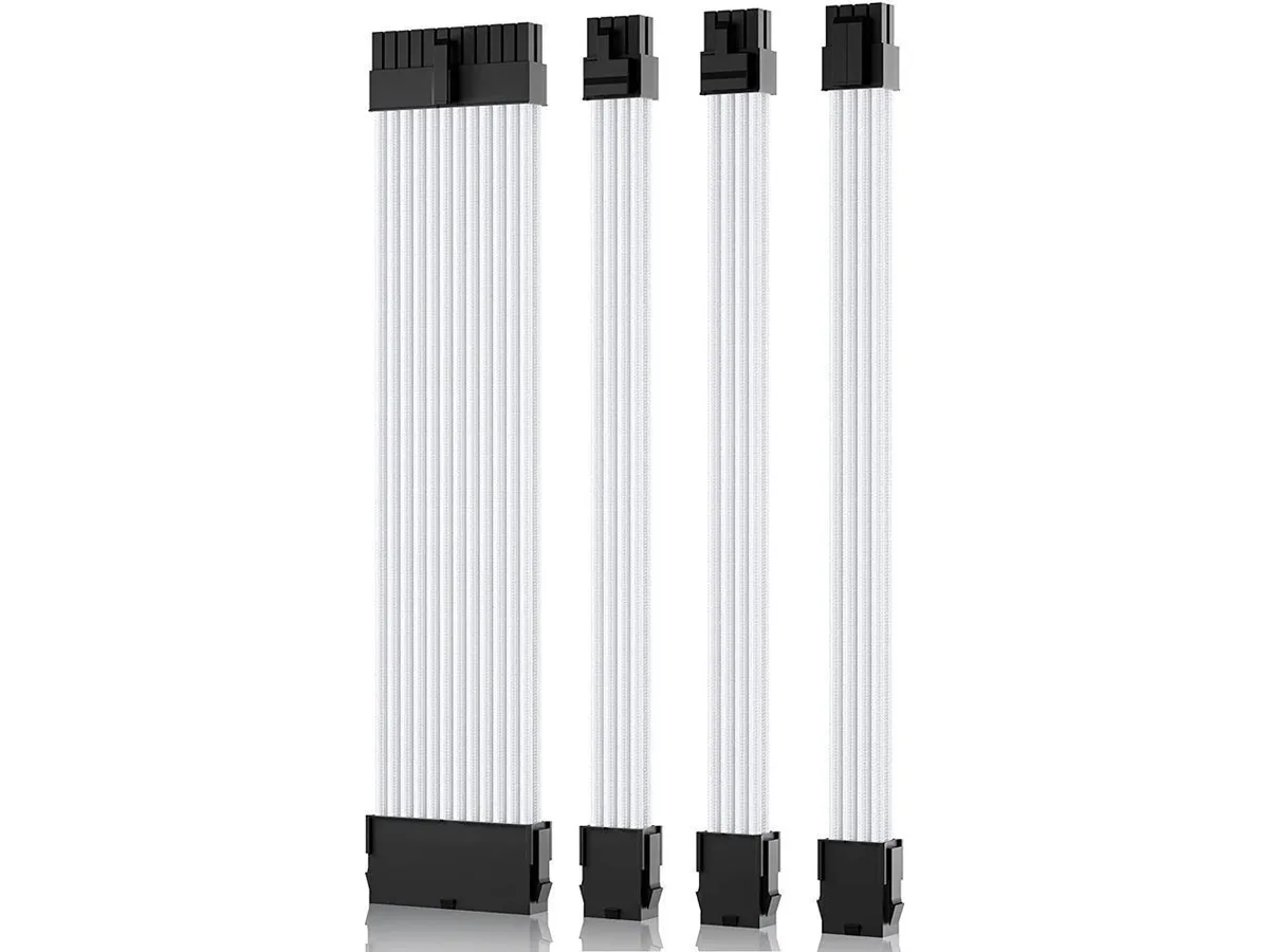 BUCIER BUCIER Internal Power Cable Kit 24Pin ATX 8Pin EPS 8Pin PCI-E 30cm White — product photo