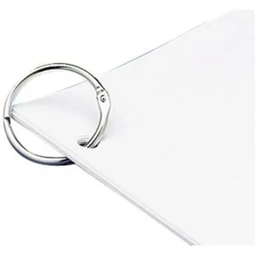 Box of 100 silver book rings, 3/4 inch diameter, nickel-plated finish