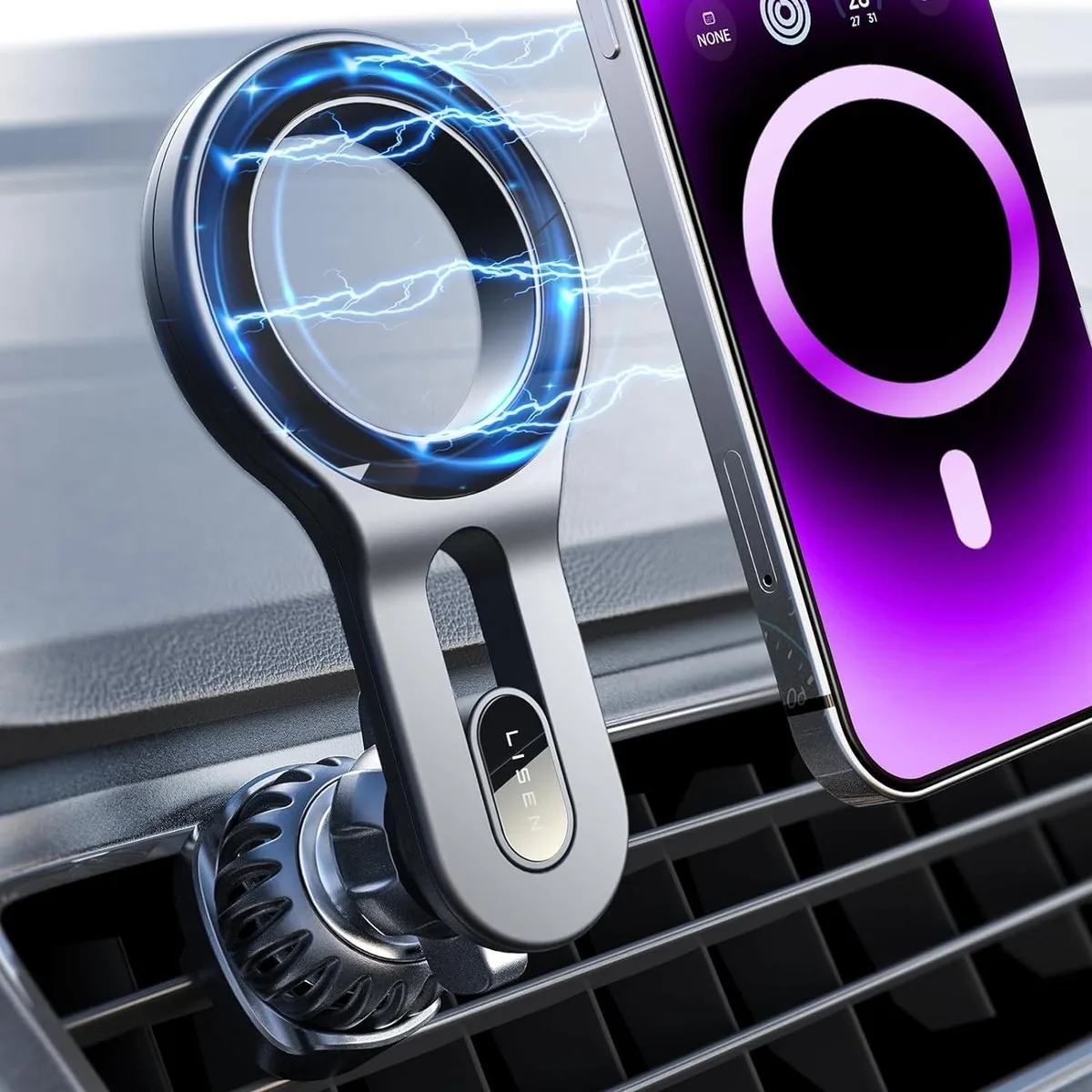 Emazne Emazne MagSafe Car Mount Air Vent Holder Super Strong Magnets 17X Clip iPhone 12 13 14 15 16 — product photo