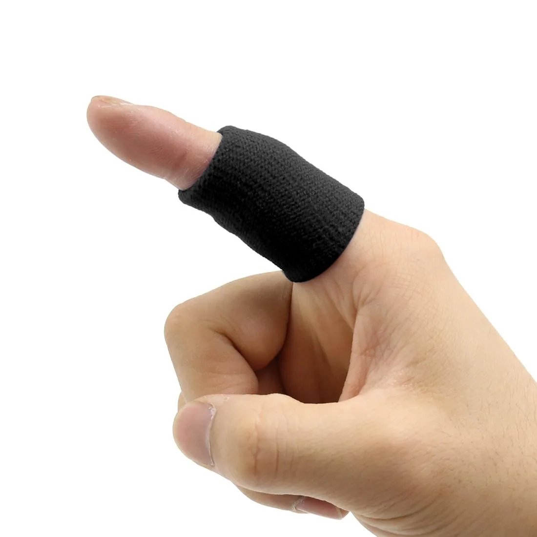 Unique-Bargains Unique-Bargains Finger Sleeve 10pcs Black Cotton Stretch Anti-dislocation Support — product photo