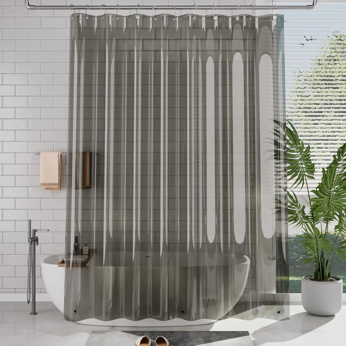  pocenla Liner452 shower curtain liner 72 x 72 in Ice Grey — product photo