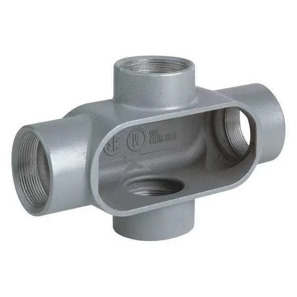 Gray iron conduit outlet body, X style, 11.0 cu in capacity