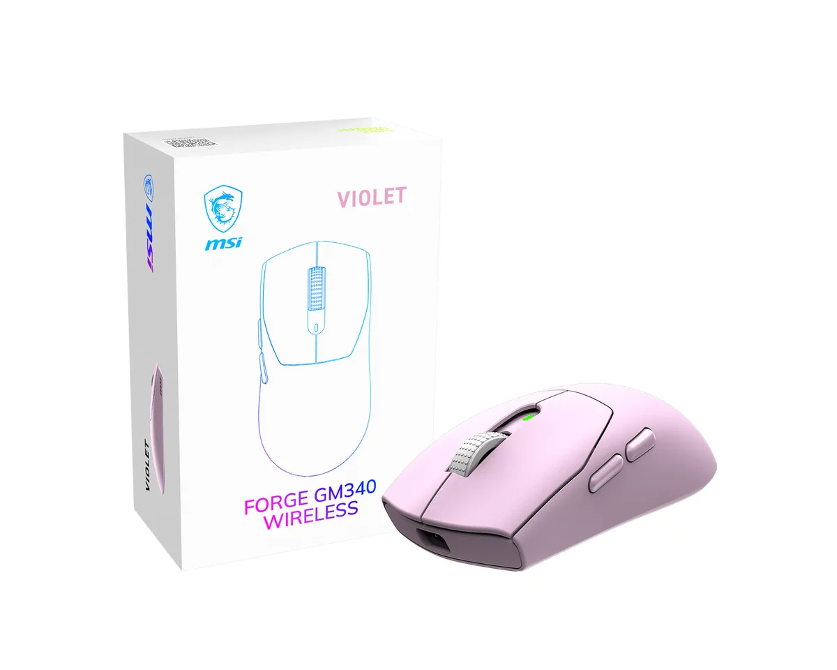 MSI MSI FORGE GM340 S12-4301820-HH9 gaming mouse Violet 57g 12000 DPI 1000 Hz — product photo