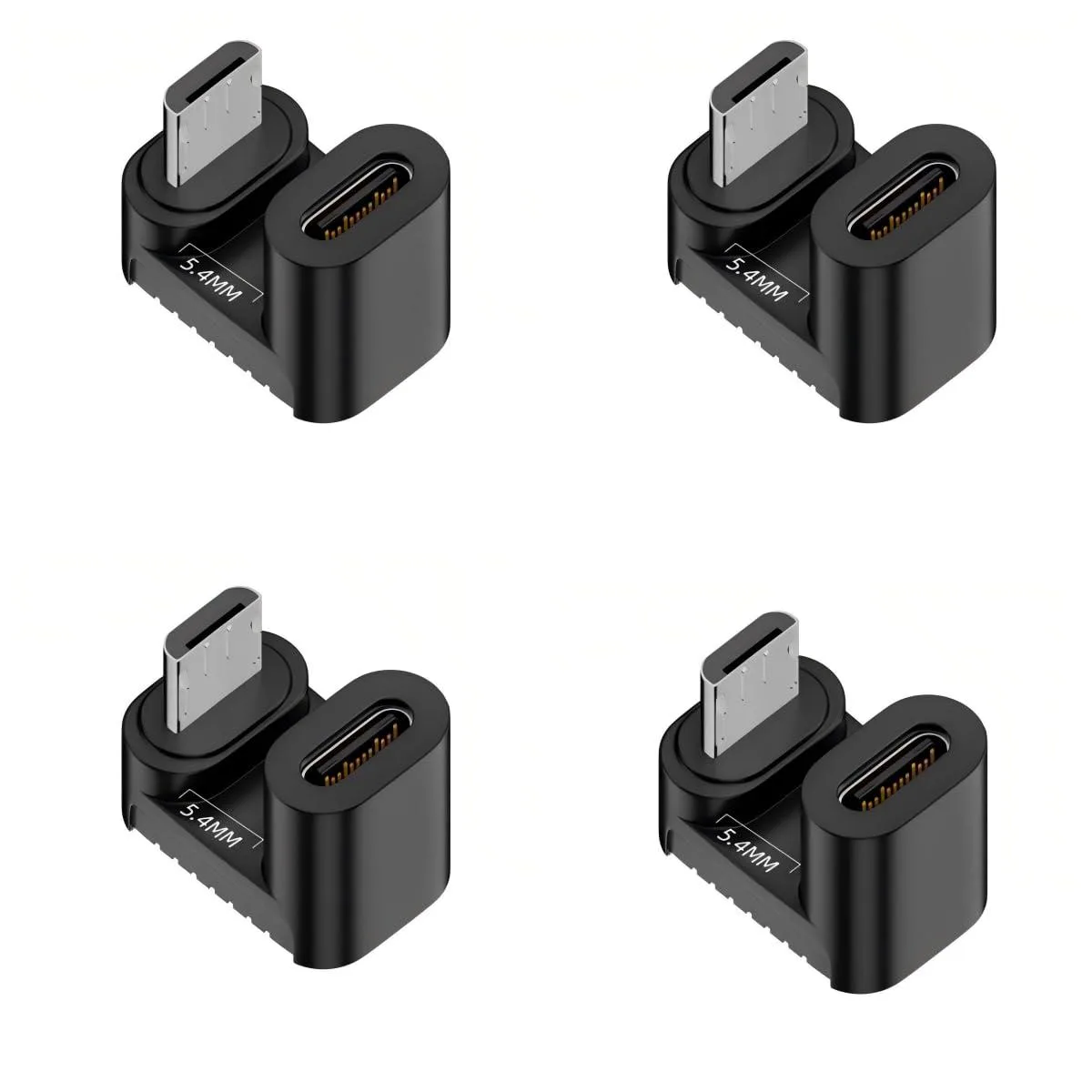 LORDWORLD LORDWORLD 4 Pack USB C to Micro USB Adapter 180 Degree UP Angled — product photo
