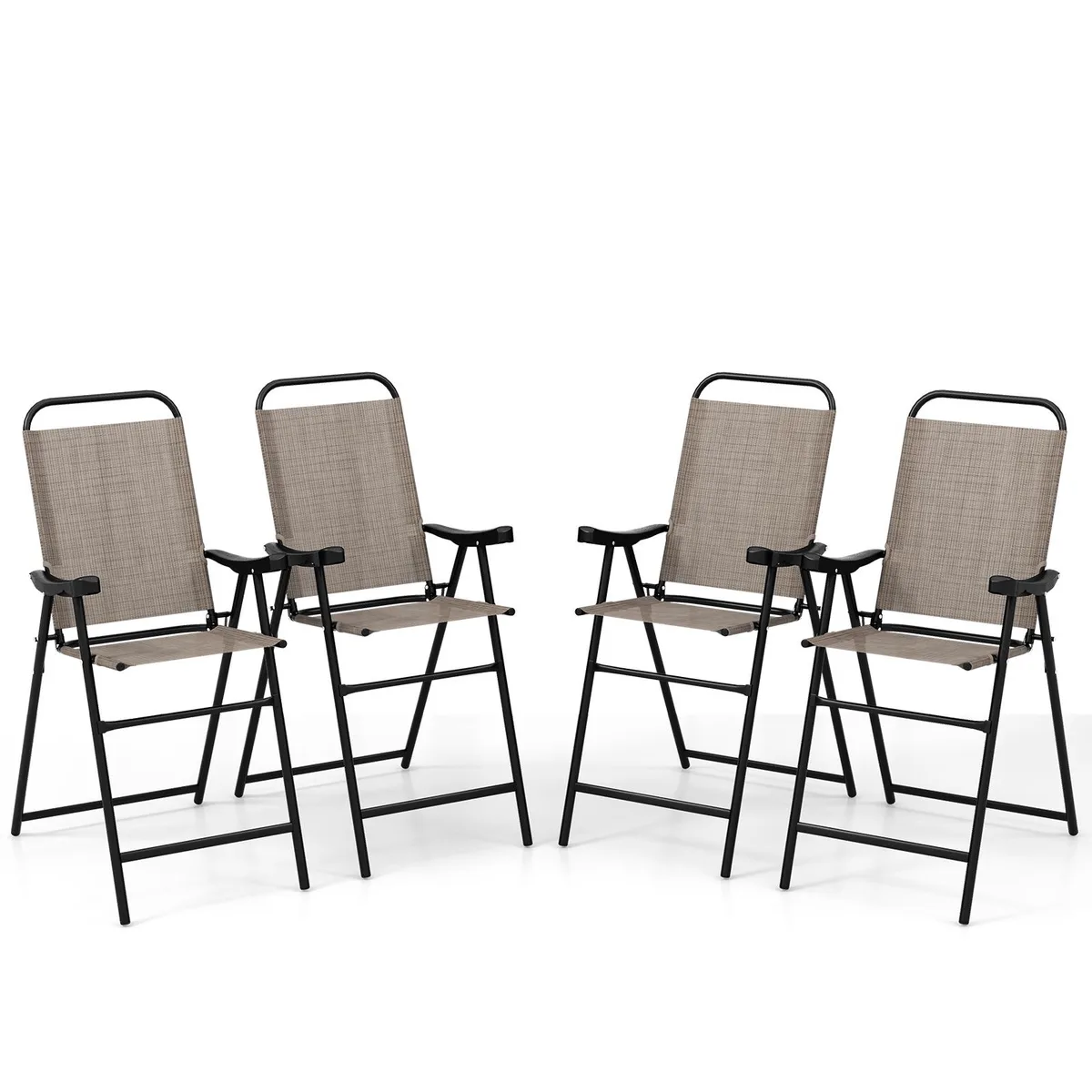 SlickBlue SlickBlue Patio Folding Bar Stool Set of 4 Coffee — product photo