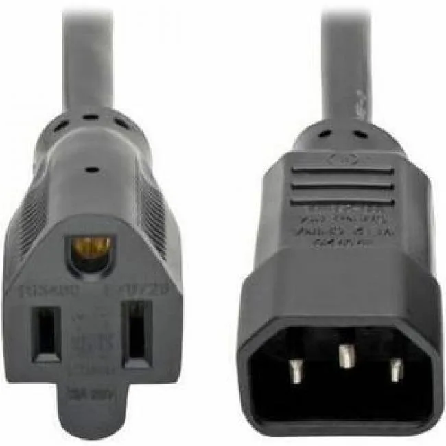 Tripp Lite Tripp Lite P002-001-13A NEMA 5-15R to C14 power cable 1 ft 16 AWG 13A 125V video accessory — product photo