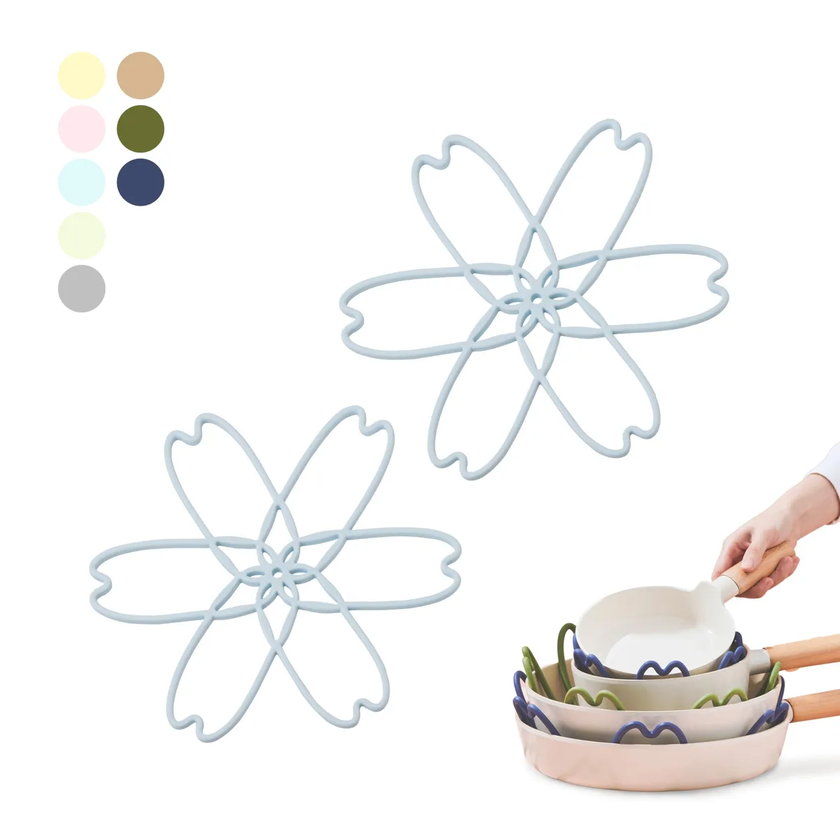 MYMICHI iPROTECT Silicone Pan Protectors 2 Piece Sky Blue S — product photo