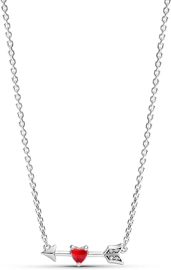 PANDORA PANDORA Arrow Murano Glass Heart Necklace Sterling Silver Adjustable 40 45 50 cm — product photo