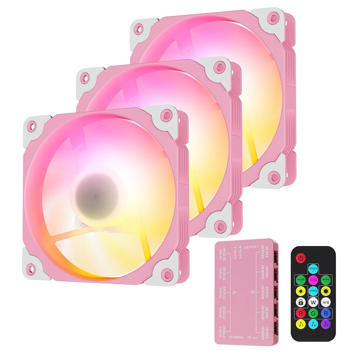Vetroo Vetroo Sakura ARGB120 PK 3-pack 120mm pink ARGB PWM case fans — product photo