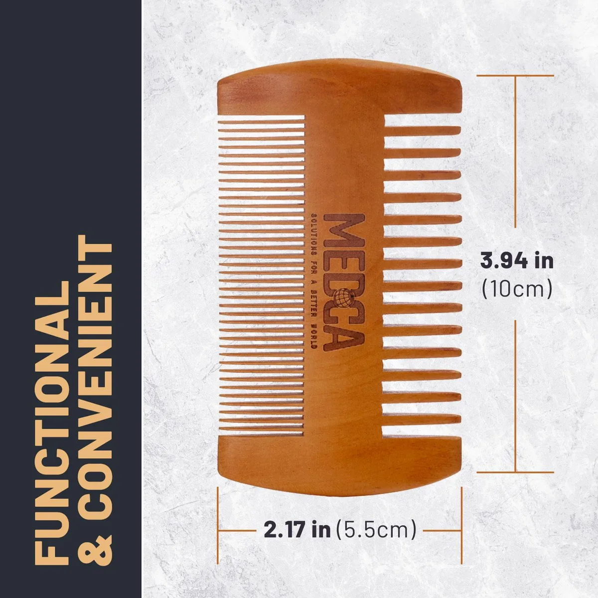 MEDca MEDca Beechwood Beard Comb with Leather Case — product photo