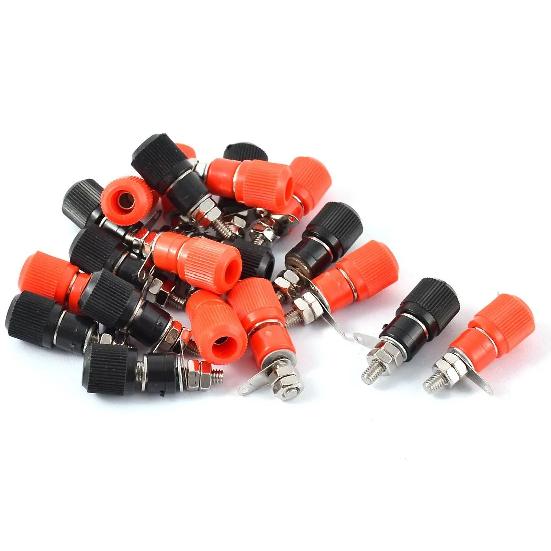 Unique-Bargains Unique-Bargains 20pcs Black Red Metal Body Binding Post 4mm Banana Plug 3.5mm Thread — product photo