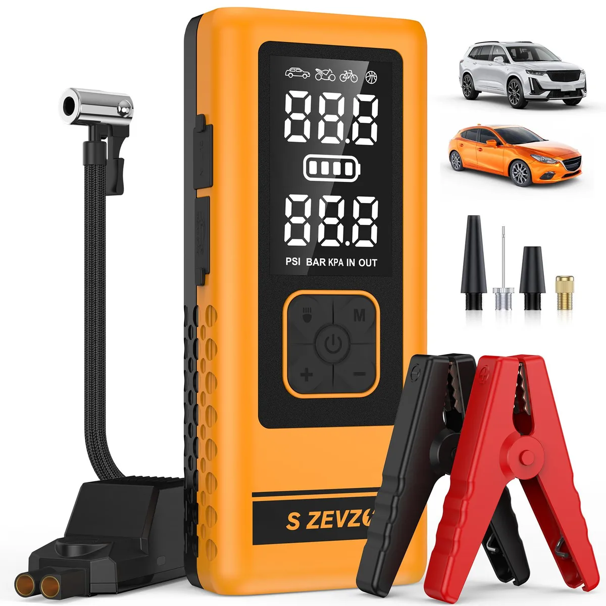 SZEVZO SZEVZO M5 8800mAh Jump Starter with Air Compressor Orange — product photo
