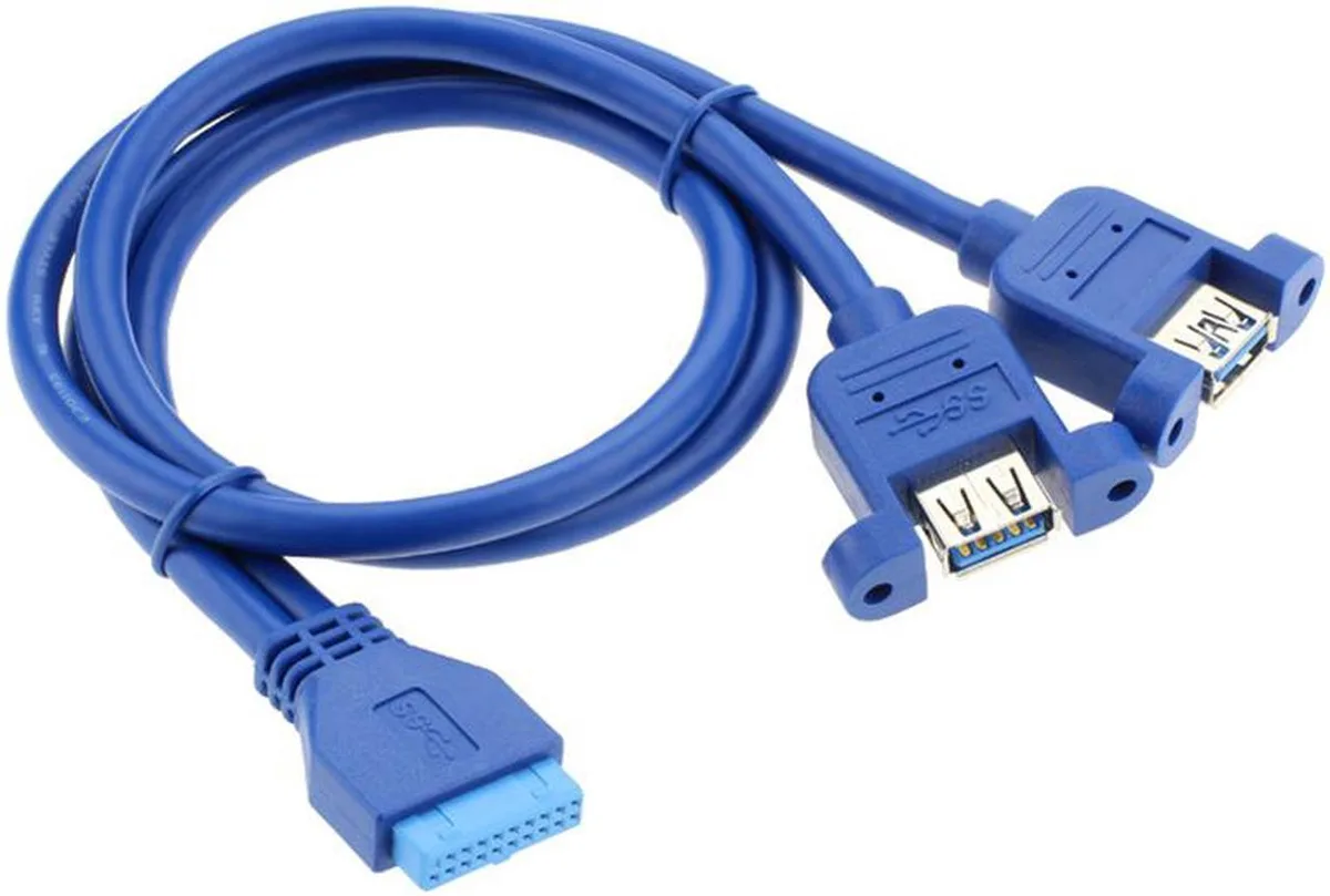 Vszerda Vszerda 2-Port USB 3.0 20-Pin Header to 2× USB 3.0 A Female Adapter Cable 1.64FT — product photo