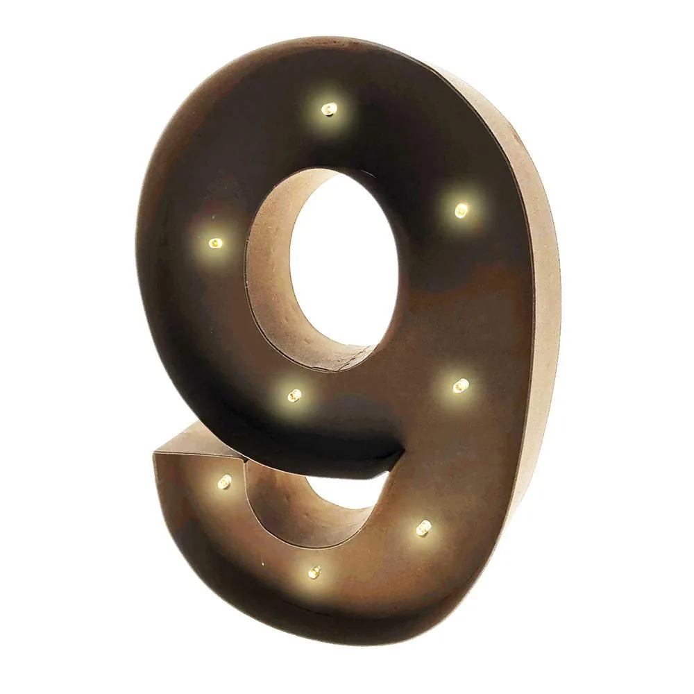 Vandue Corporation Vandue Corporation Modern Home LEDVINTAGELETTERS-9 Number 9 11.25 — product photo