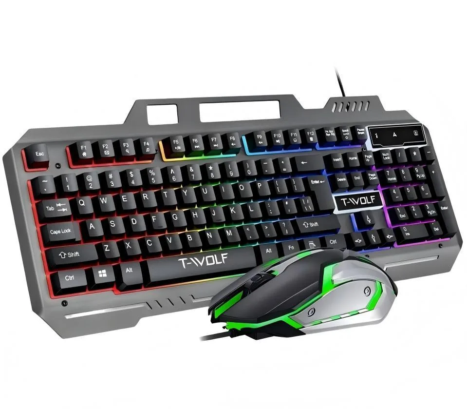 Laptomo Laptomo TF600 Gaming Keyboard and Mouse Combo 104-Key USB Gray RGB 3200 DPI — product photo