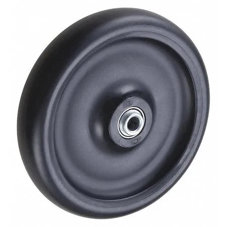 Black polyolefin caster wheel with precision ball bearing and spanner bushing