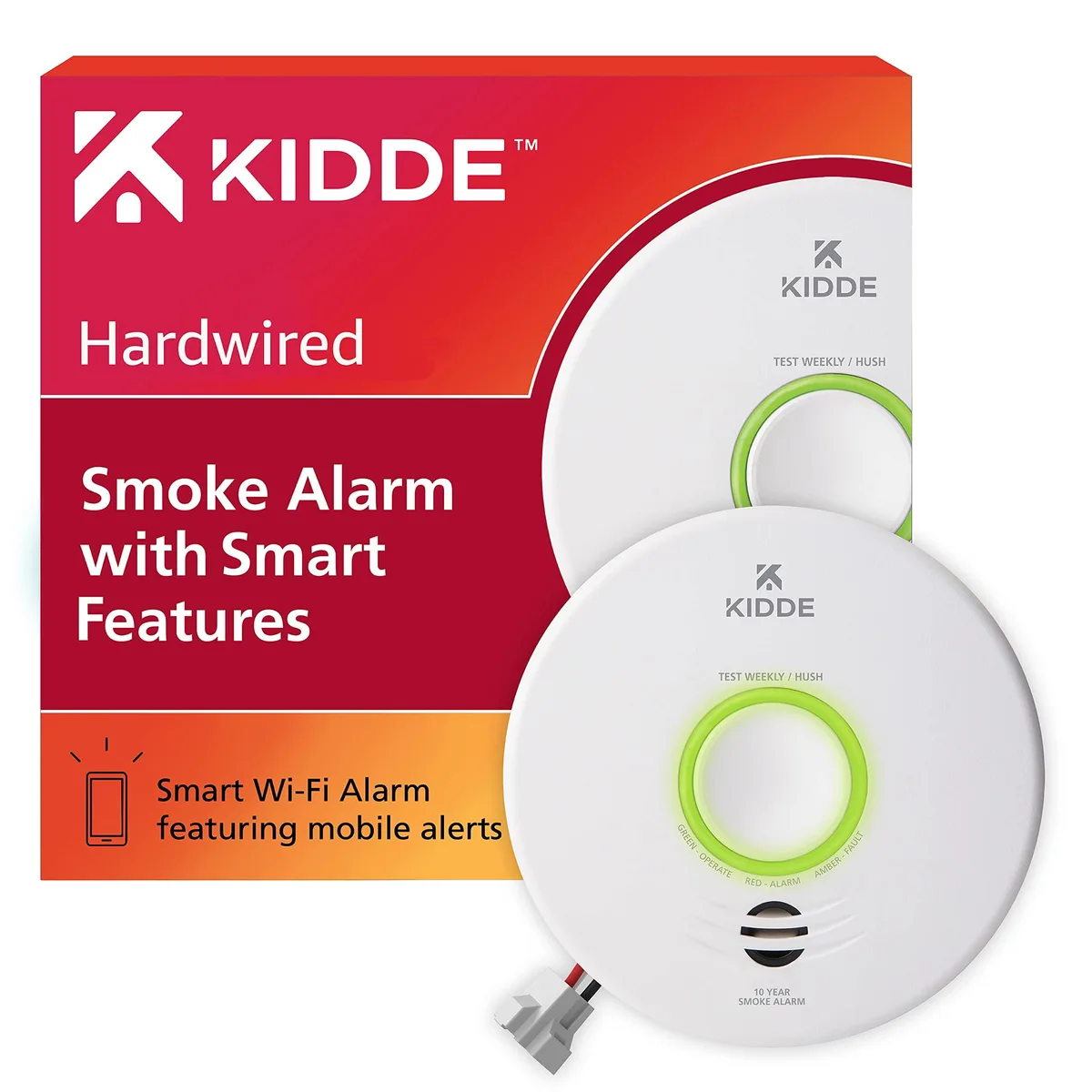 Kidde P4010ACS-WF smart sensor, WiFi, 10-year battery backup — product photo
