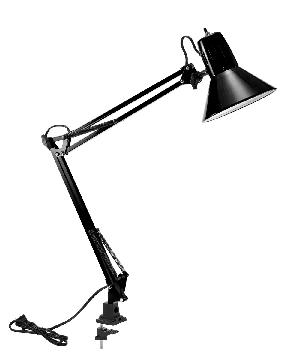 Bostitch VLF100 LED Swing Arm Desk Lamp, 36" Reach, Black — product photo