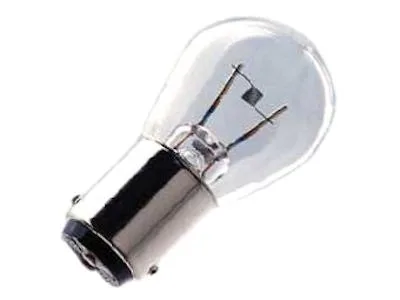 Small clear glass incandescent bulb with double-contact bayonet base