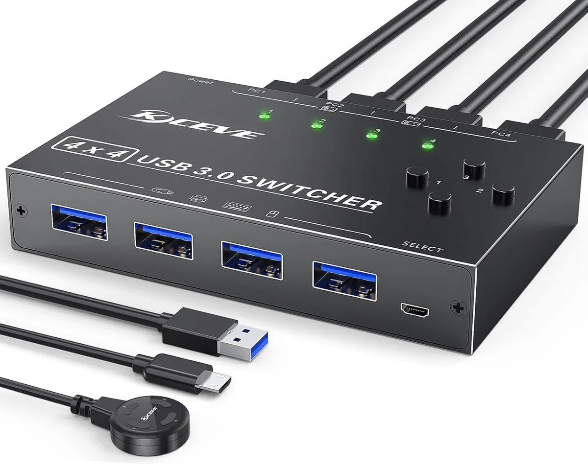 BFKK BFKK 4-Port USB 3.0 KVM Switch with Wired Remote — product photo