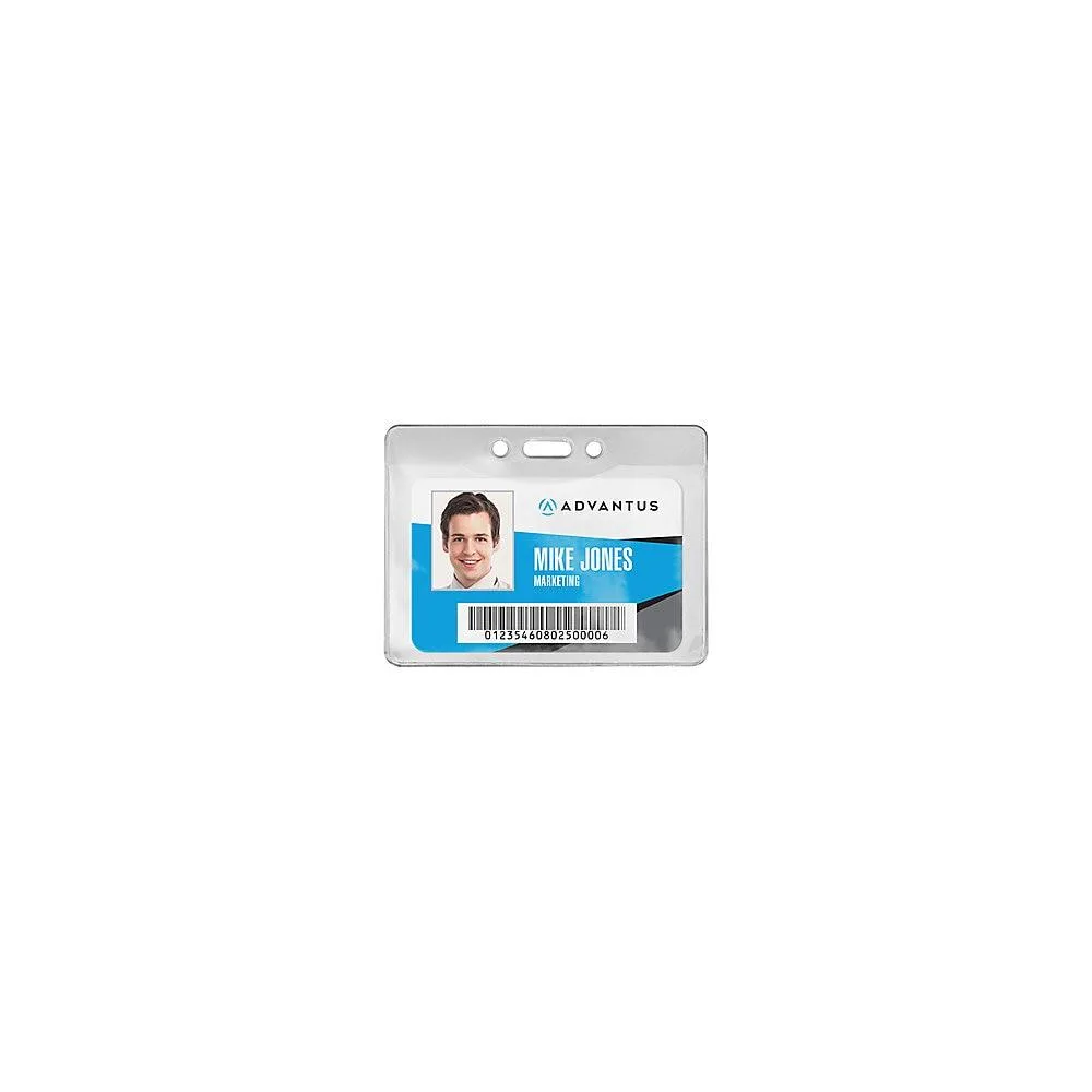 Advantus Advantus Government/Military ID Holders Horizontal Vinyl 50 Pack Clear — product photo