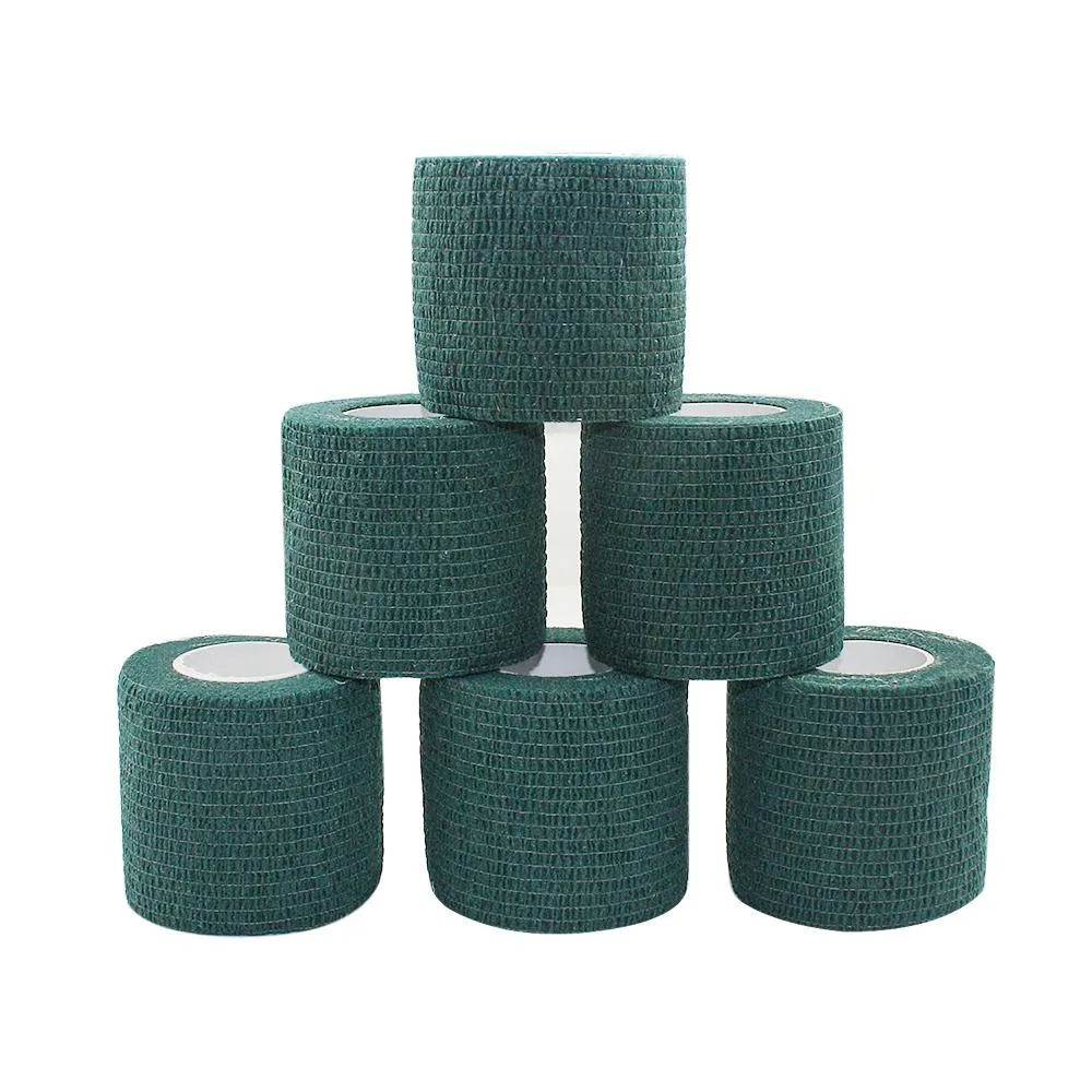 COMOmed COMOmed Self Adherent Cohesive Bandage 2"x5 Yards Dark Green 6 Rolls First Aid — product photo