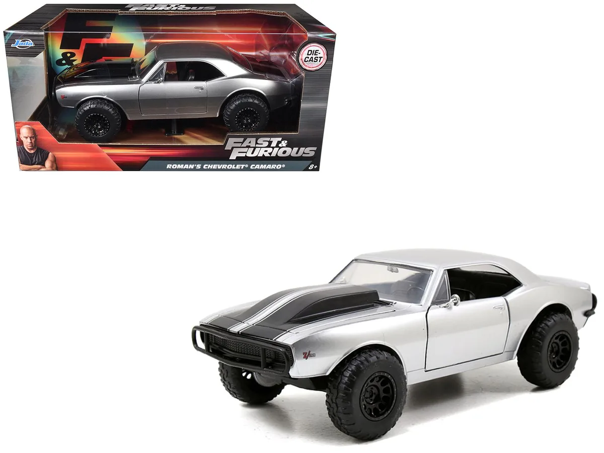 Jada Jada Roman's Chevrolet Camaro Z/28 Silver Fast &amp; Furious 7 1/24 Diecast Car — product photo
