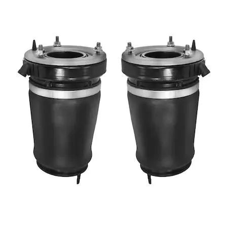 Two black rubber air spring bags side by side