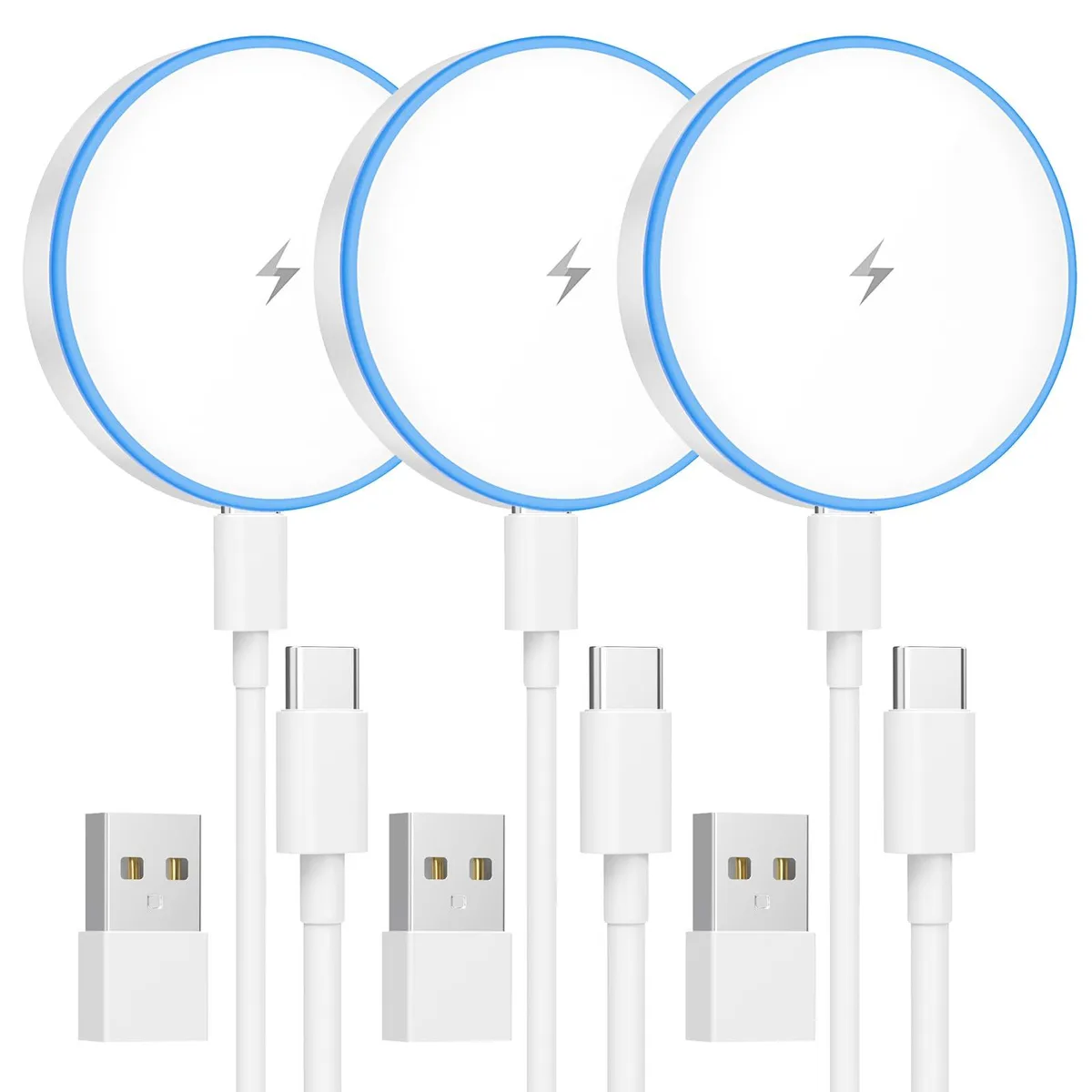 KEHIPI KEHIPI JLM-J6 15W magnetic wireless charger 3-pack USB-C — product photo