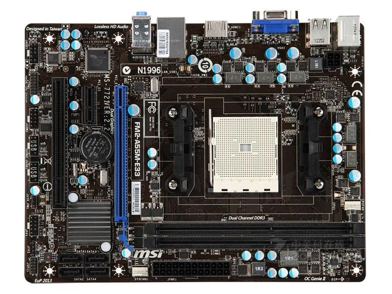 MSI MSI FM2-A55M-E33 AMD A55 motherboard Socket FM2 DDR3 32GB — product photo