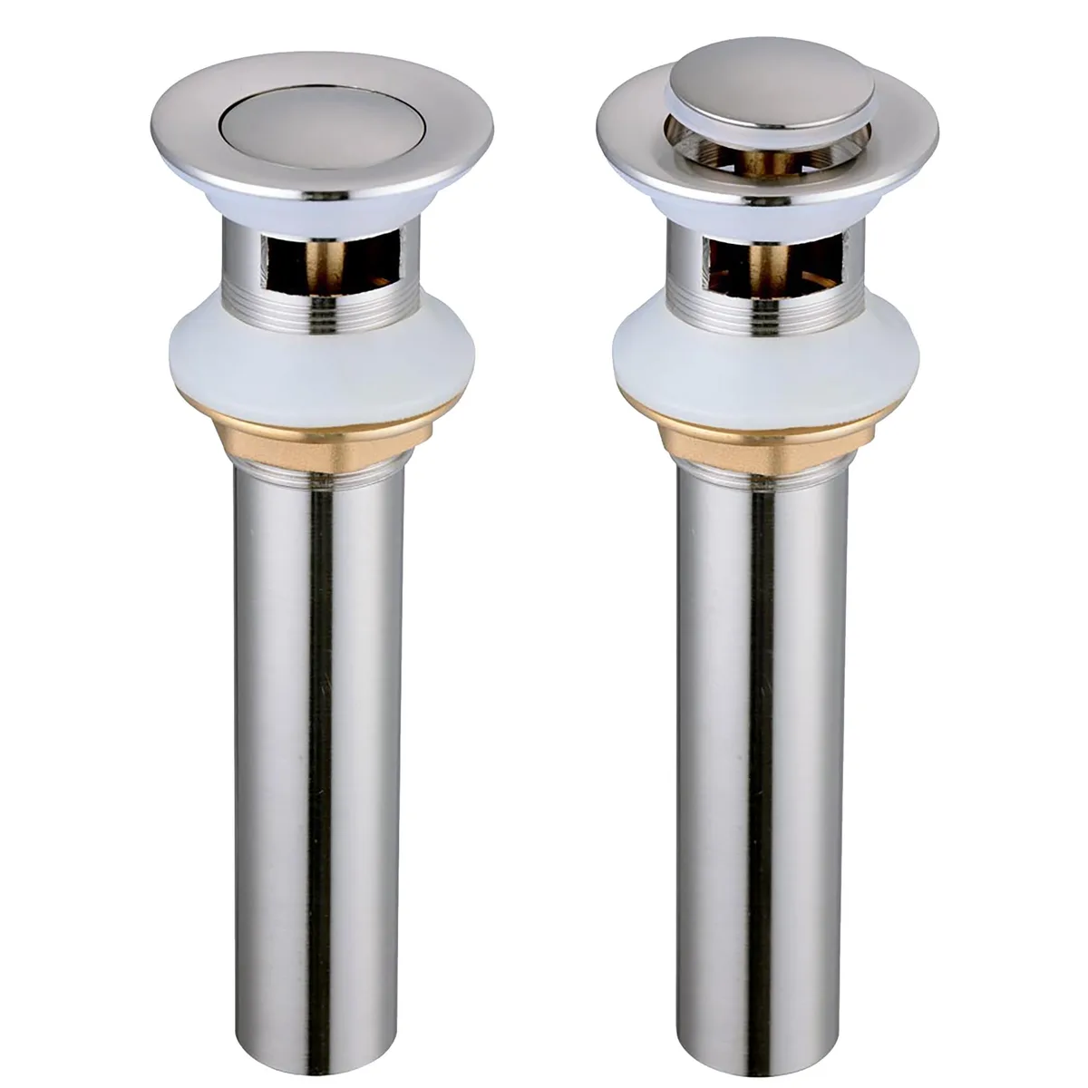 Yescom USA, Inc. Yescom USA, Inc. 81DRN002-BRS38OV-BNX2 2-pack 1 3/8" pop-up drain with overflow brushed nickel — product photo