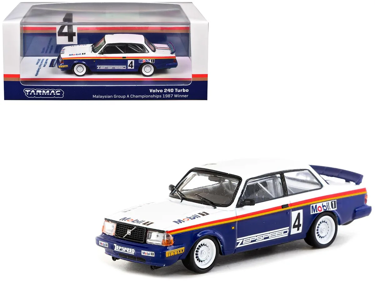 Tarmac Works Tarmac Works Volvo 240 Turbo #4 Winner Malaysian Group A Championships 1987 Hobby64 1/64 hobby collectible — product photo