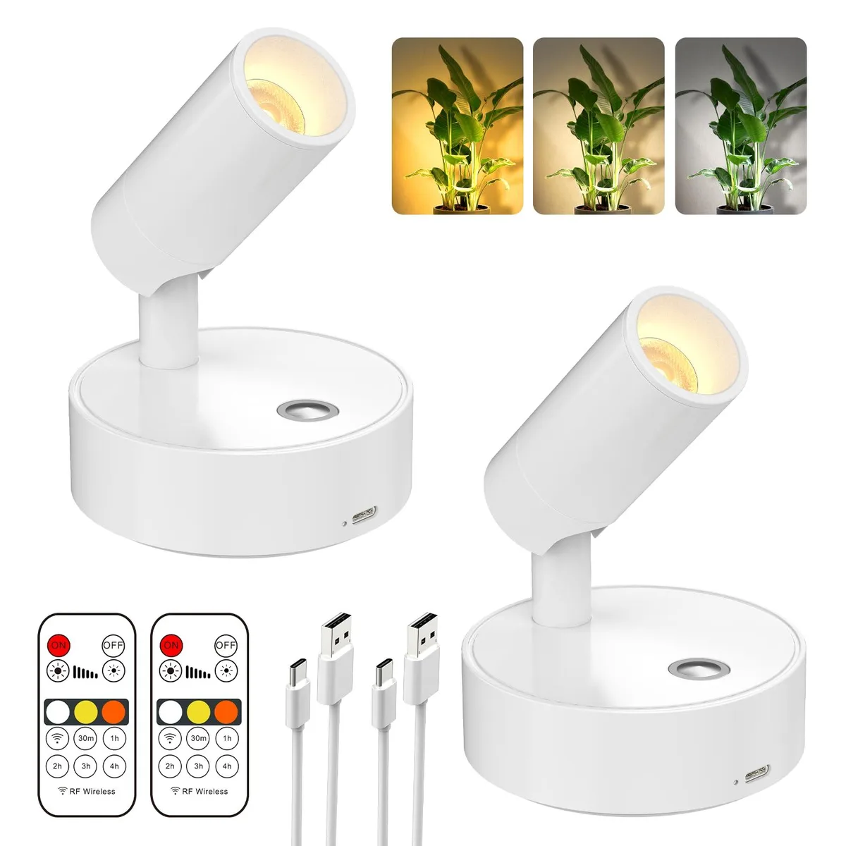 Two small white cube lights with clear prismatic glass, 3.3 by 3.3 by 4.3 inches, shown as a pair