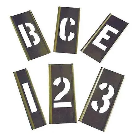 Interlocking brass stencil set, 92 characters, thin metal sheets