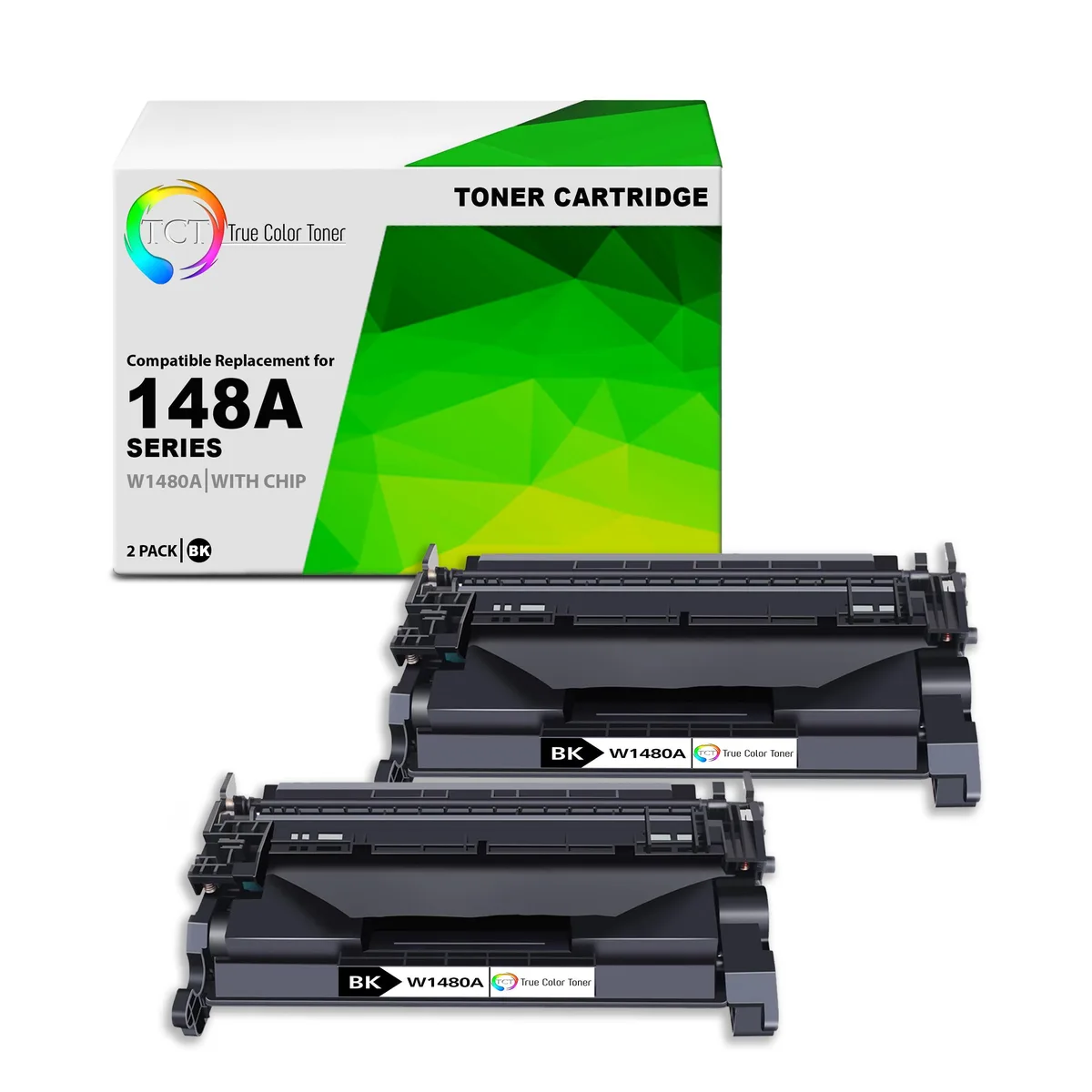 True Color Toner True Color Toner 148A W1480A Black Toner Cartridge 2 Pack — product photo